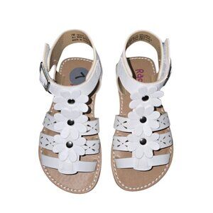 Toddler Girls White Flower Gladiator Sandals 7M With Floral Cutout Design & Ankl
